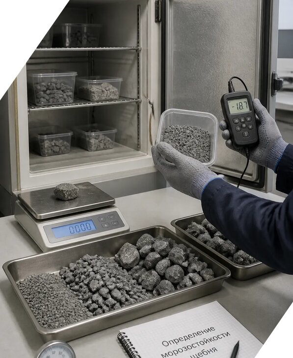 Определение морозостойкости щебня в Костомукше от 3571 р. | ЭкспертизаРоссия